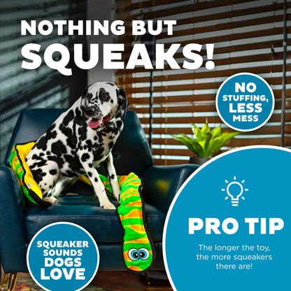 Outward Hound Durablez 38" Green 6 Squeaker Snake