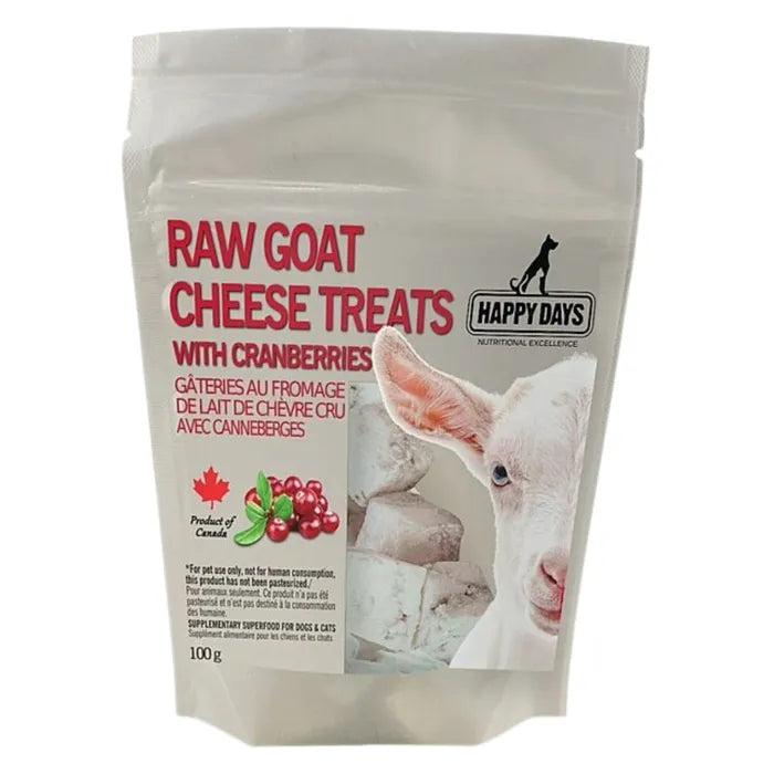 HAPPY DAYS🍁Frozen Raw Goat Cheese Treats with Cranberry for Dogs & Cats 100g