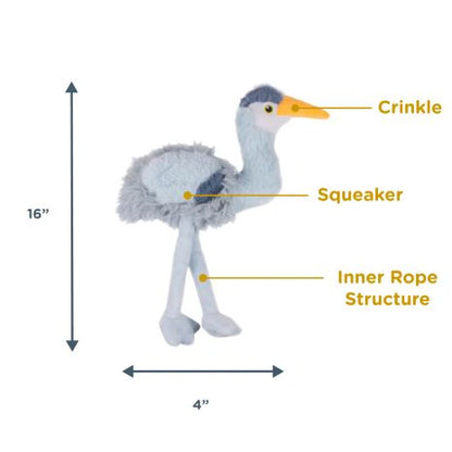 Tall Tails Plush Blue Heron with Rope Body 16″