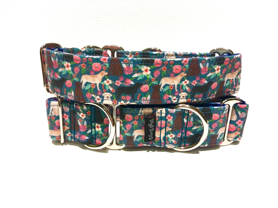 Wiggle Bumz Labradors in the Garden Martingale Collar