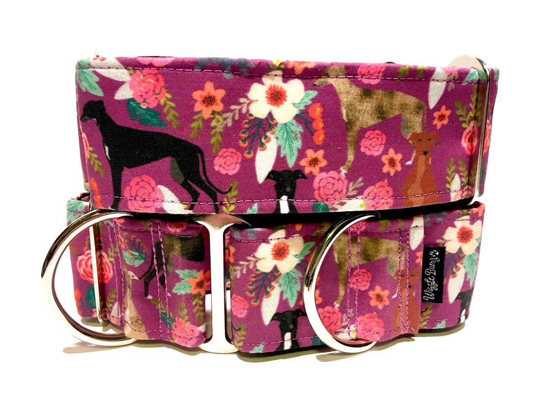 Wiggle Bumz Greyhound Purple Vintage Martingale Collar