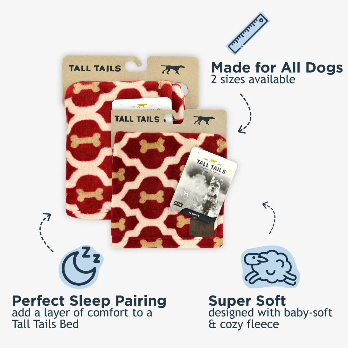 Tall Tails Red Bone Dog Blanket
