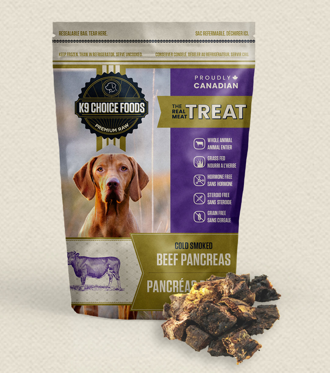 K9 Choice 🍁Real Meat Treats Cold Smoked Pancreas 227g