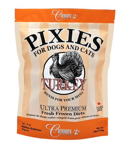 Carnivora🍁Turkey Pixies for Dogs & Cats 2lb/2oz Patties