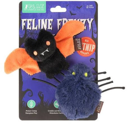 Feline Frenzy Plush Catnip toy – Halloween Creepy Critters – 2pk