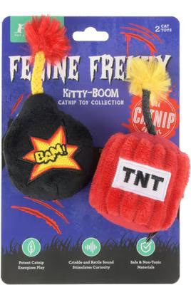 Feline Frenzy Plush Catnip toy – Halloween Kitty Boom – 2pk