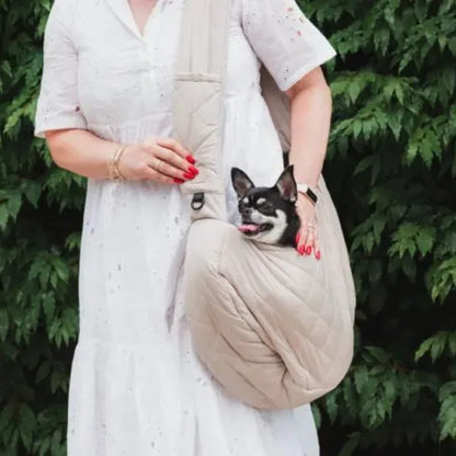 Fuzzyard Life Sandstone Quilted Sling Carrier