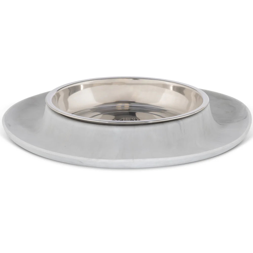 Messy Cats Marble Silicone Feeder w/ Stainless Steel Bowl 1.75cups