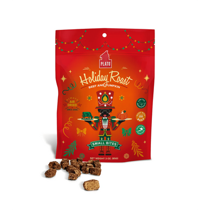 Beef & Pumpkin Holiday Bites 85g - Plato Pet Treats