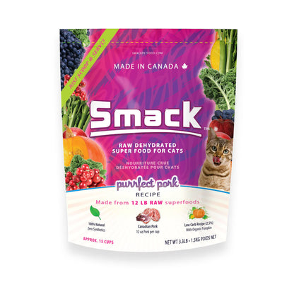 Smack🍁 Purrfect Pork Raw Dehydrated Super Food for Cats 250g