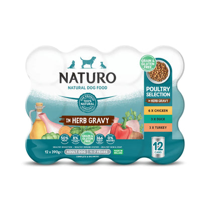 Naturo Adult Grain & Gluten Free Poultry Variety 12 Pack Cans