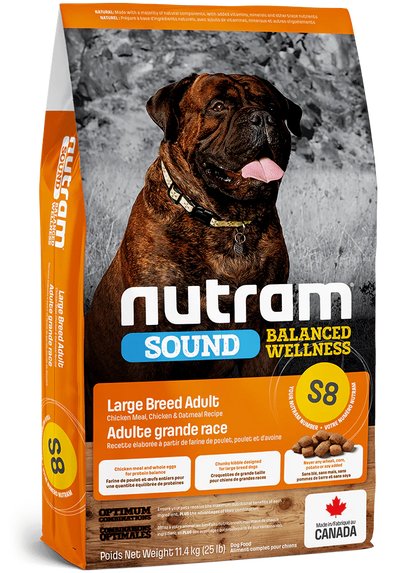 Nutram 🍁Sound (S8) Large Breed, Chicken and Oats Dog 25lbs
