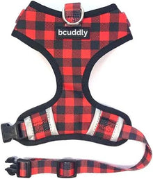 BCuddly Red Plaid Classic Dog Harness