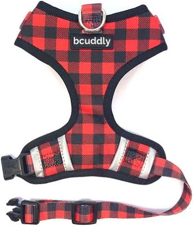 BCuddly Red Plaid Classic Dog Harness