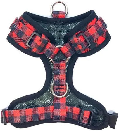 BCuddly Red Plaid Classic Dog Harness