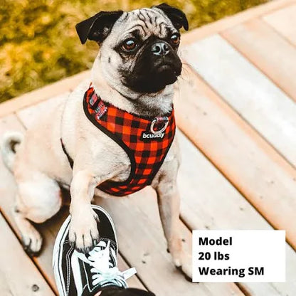BCuddly Red Plaid Classic Dog Harness