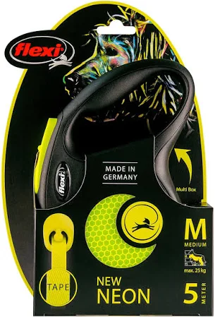 MEDIUM 5M UP TO 25KG Flexi Neon Classic Tape Retractable Leash