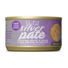 Tiki Cat Silver Pate Chicken, Duck and Duck Liver in Broth Cat Food 2.4oz