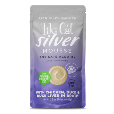 Tiki Cat Silver Mousse Chicken, Duck & Duck Liver Cat Food 2.8oz