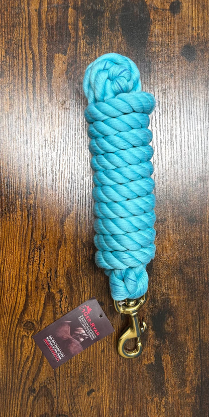 Ger-Ryan Cotton Lead 3/4" x 10' with Bolt Snap Turquoise