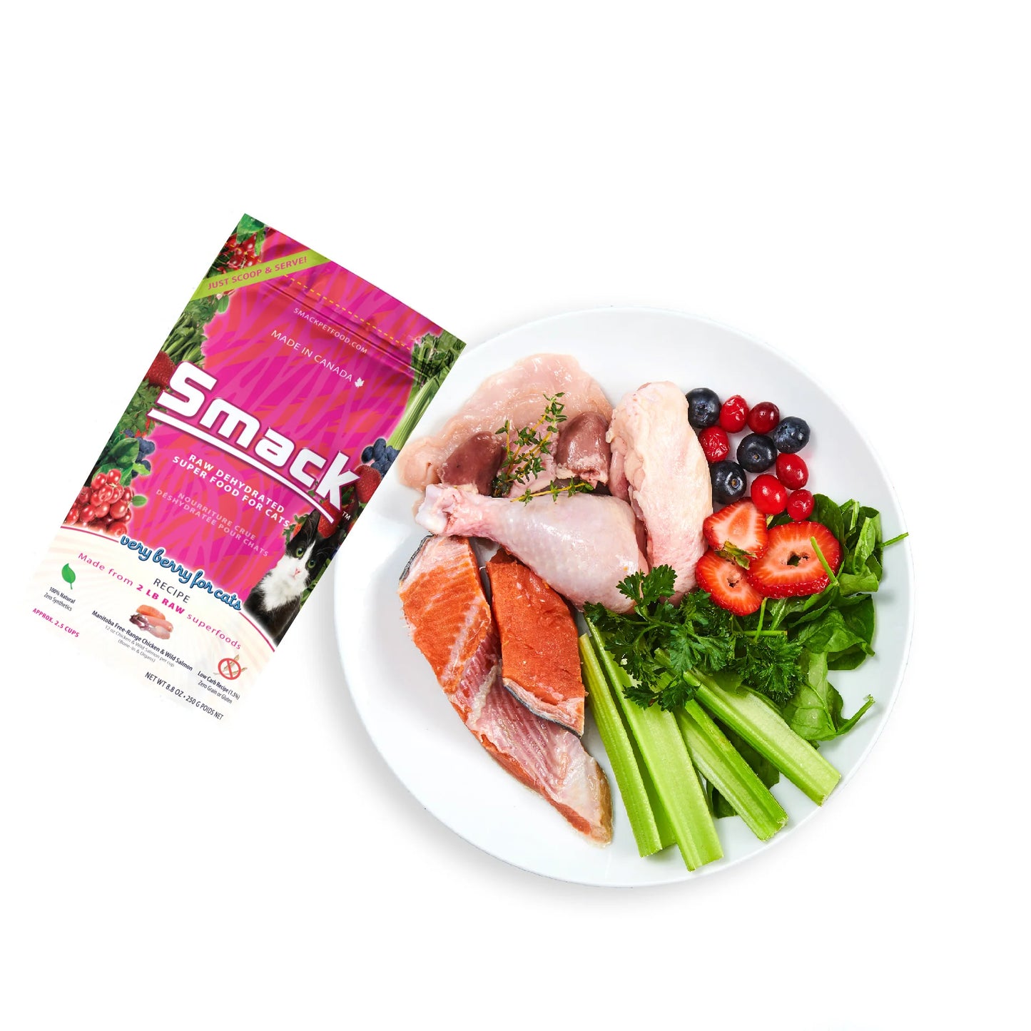Smack 🍁Very Berry Chicken Raw Dehydrated Super Food for Cats 250g