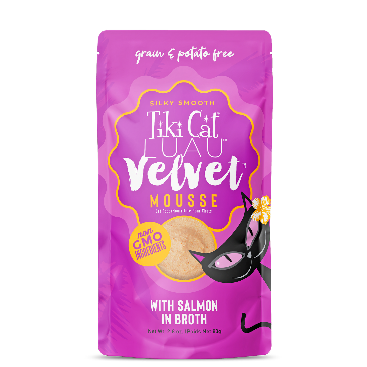 Tiki Cat Velvet Salmon Mousse in Broth Cat Food 2.8oz