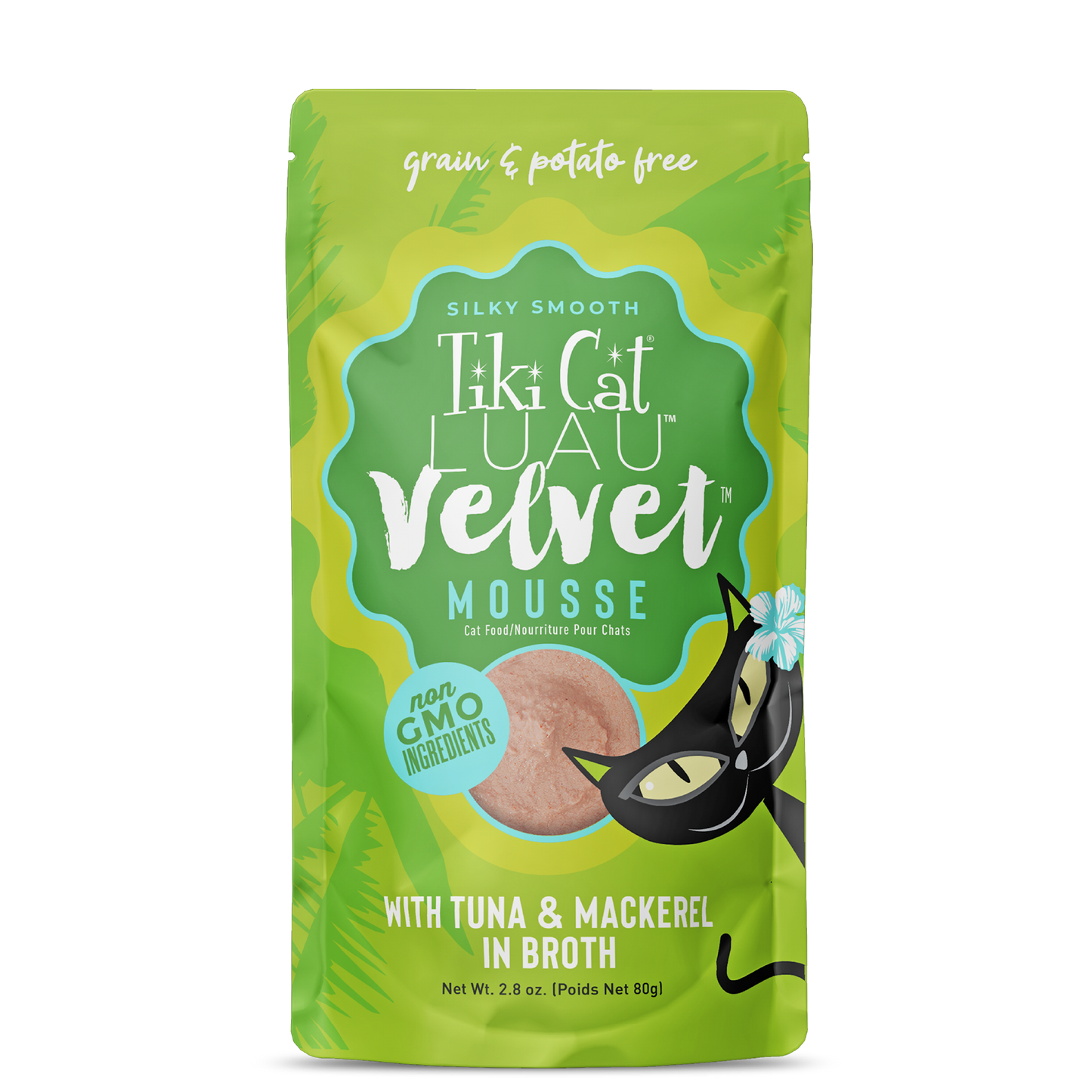 Tiki Cat Velvet Tuna & Mackerel Mousse in Broth Cat Food 2.8oz