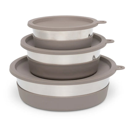 Messy Mutts 🍁Stainless Steel Heavy Gauge Bowl with Non-Slip Removable Silicone Base