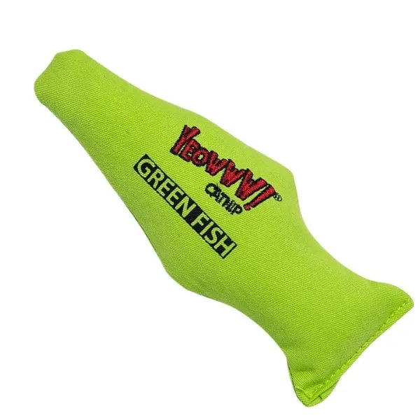 Yeowww Catnip Green Fish  7"